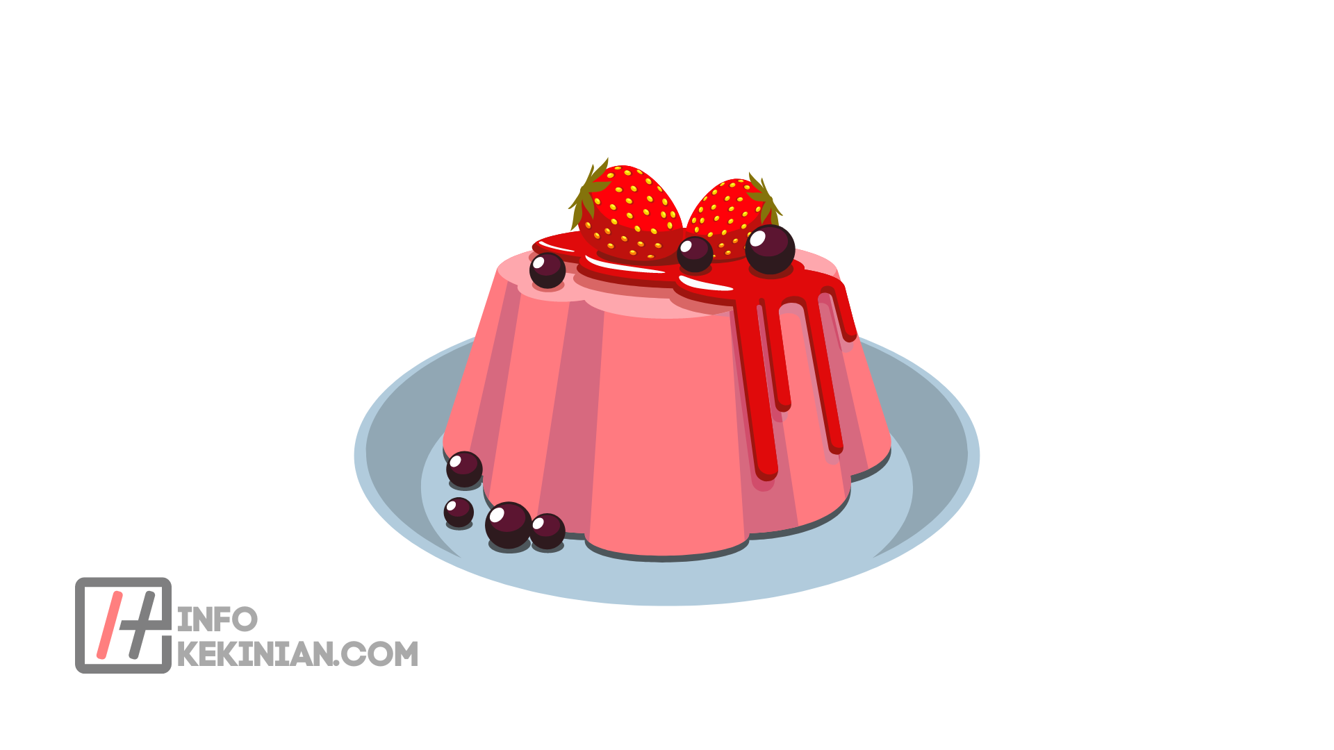 Puding Buah Strawberry